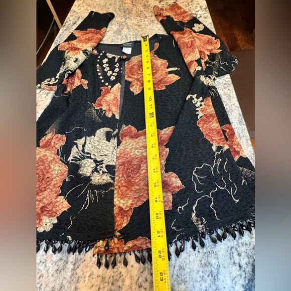 MSK Petite Medium leightweight jacket Floral design with embellishments - Picture 11 of 16